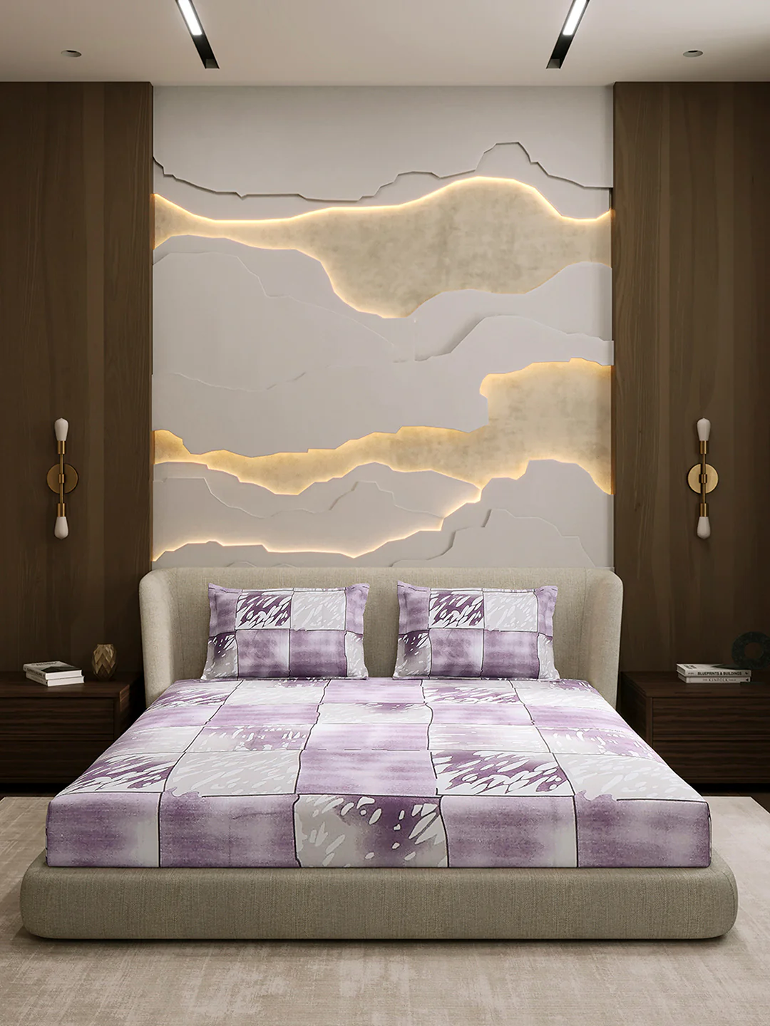 104 TC 100% Cotton Double Bed 1 Bedsheet with 2 Pillow Cover (Samriddhi) - Image 3