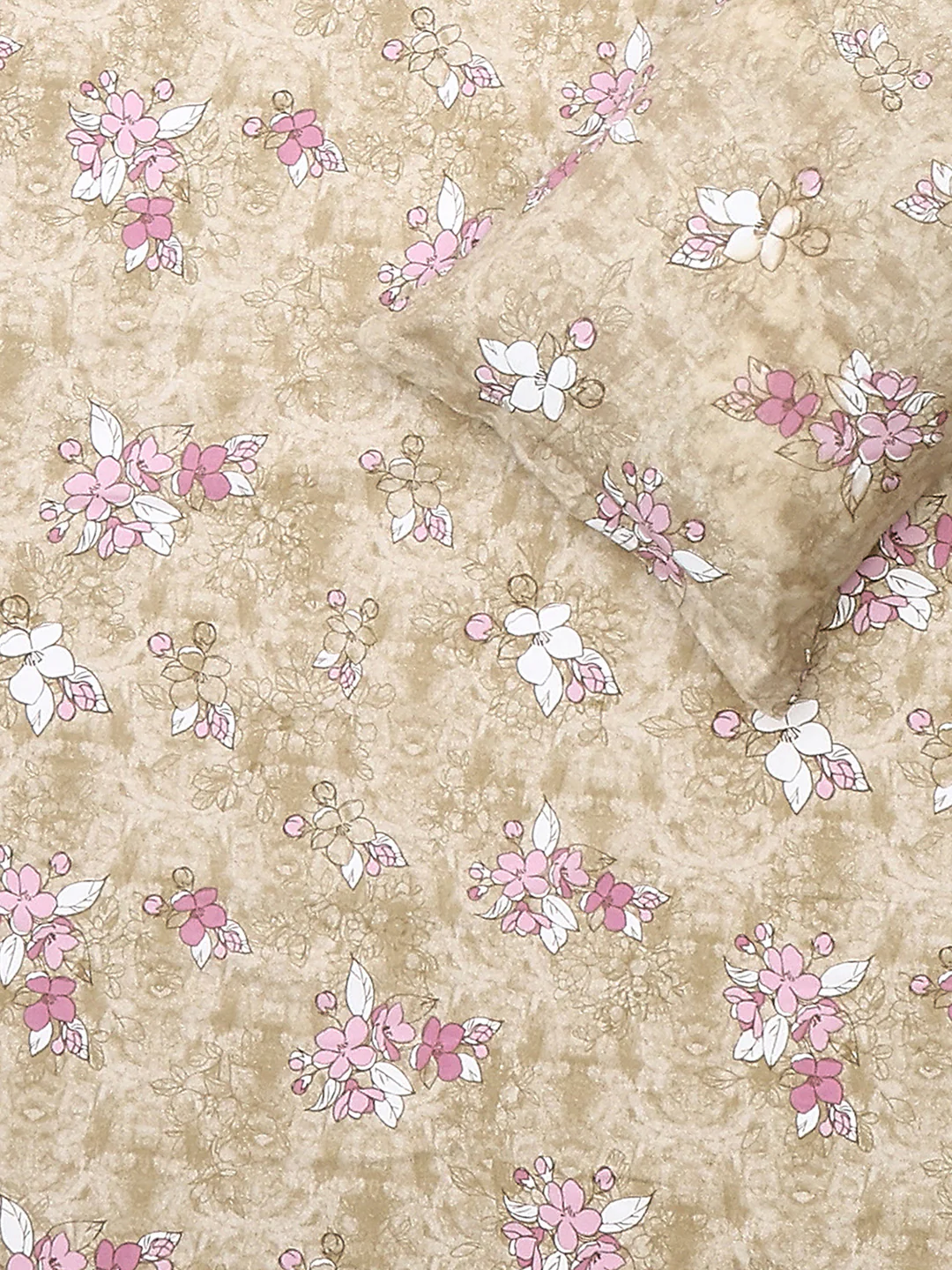 104 TC 100% Cotton Double Bed 1 Bedsheet with 2 Pillow Cover (Samriddhi) - Image 5