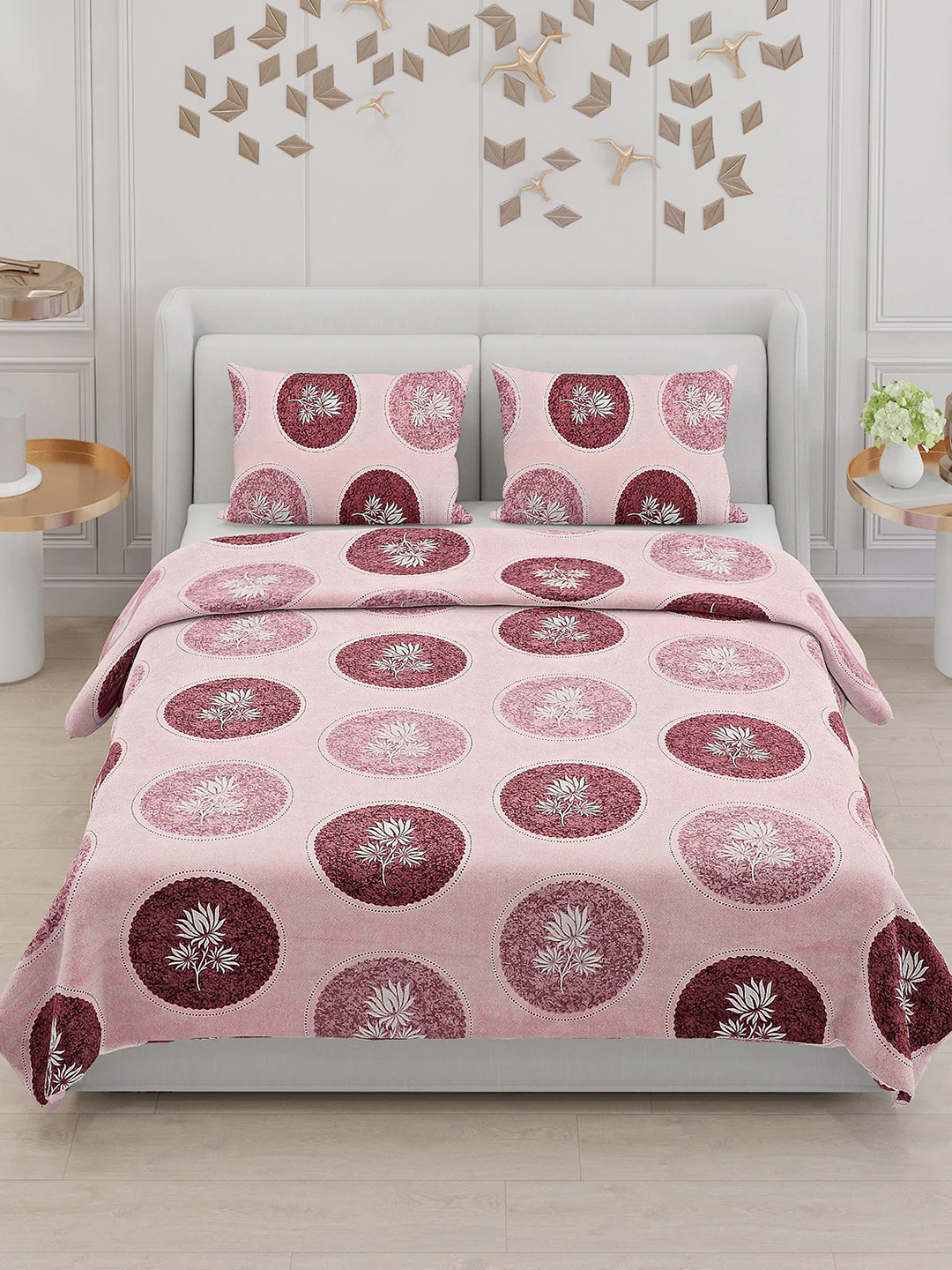 104 TC Cotton Double Bed Bedsheet with 2 Pillow Covers - Updated - Updated - Updated - Image 3