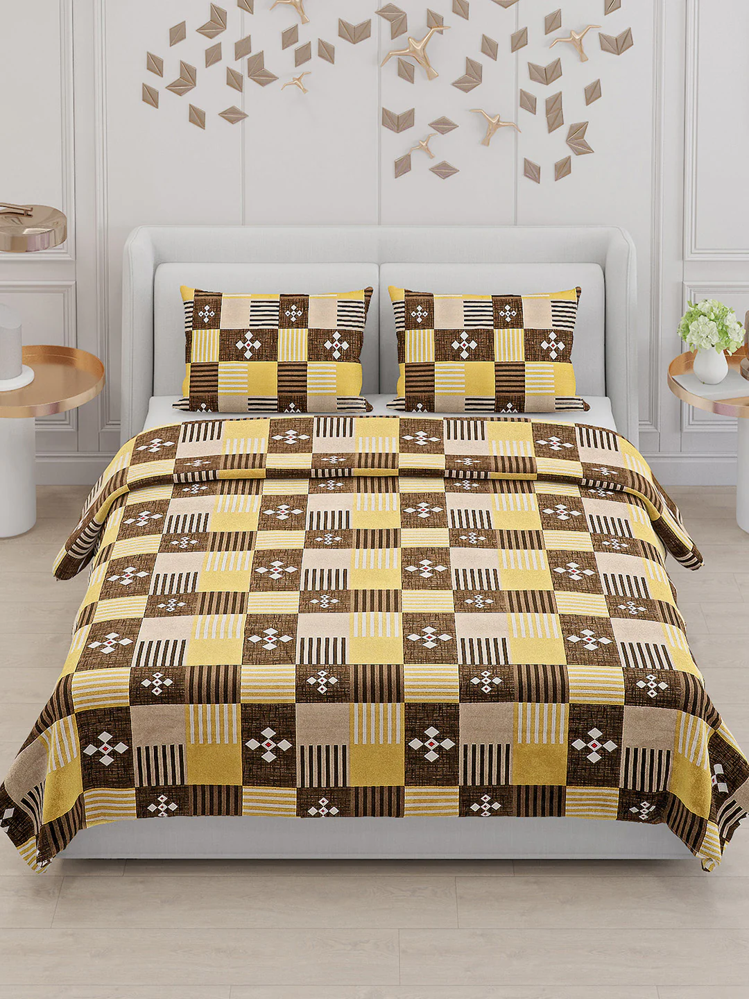 104 TC Cotton Double Bed Bedsheet with 2 Pillow Covers - Updated - Updated - Updated - Image 2