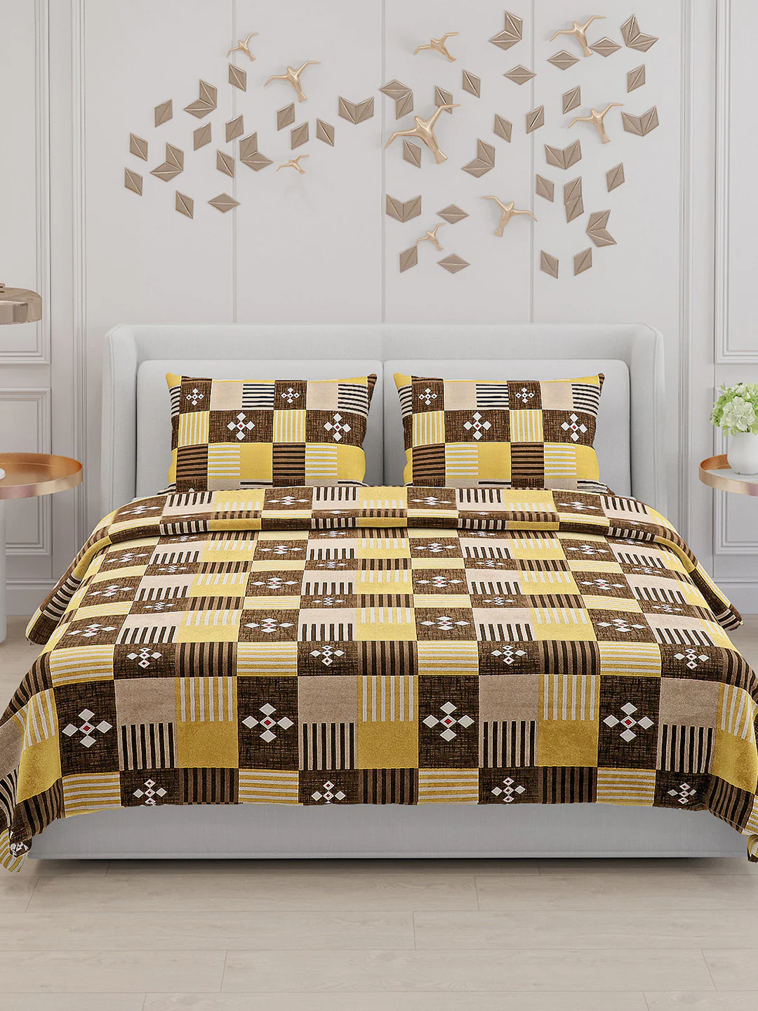 104 TC Cotton Double Bed Bedsheet with 2 Pillow Covers - Updated - Updated - Updated - Image 3