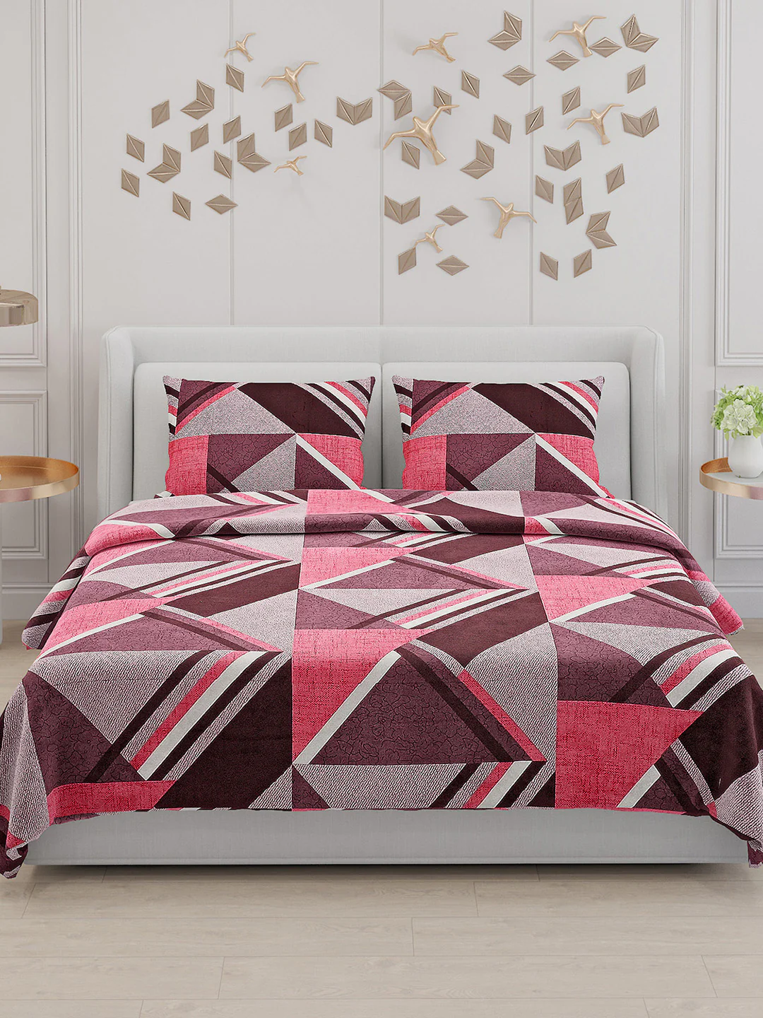 104 TC Cotton Double Bed Bedsheet with 2 Pillow Covers - Updated - Updated - Updated - Image 3