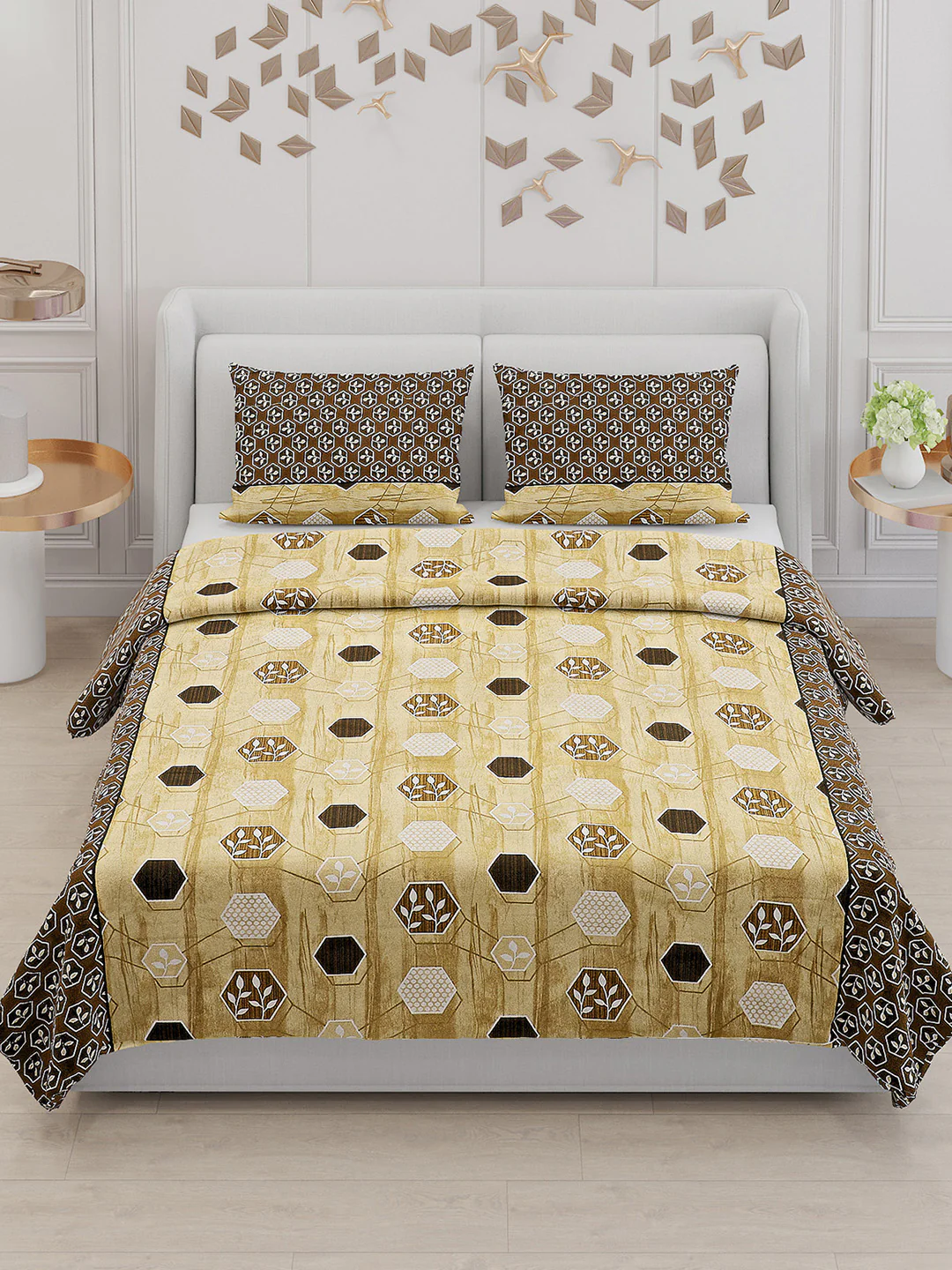 104 TC Cotton Double Bed Bedsheet with 2 Pillow Covers - Updated - Updated - Updated - Image 2