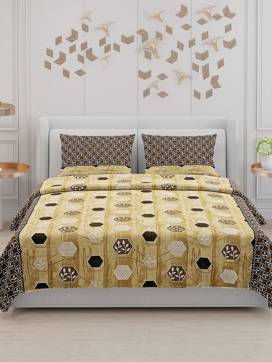 104 TC Cotton Double Bed Bedsheet with 2 Pillow Covers - Updated - Updated - Updated - Image 3