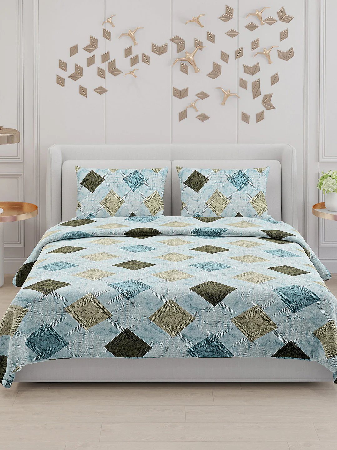 104 TC Cotton Double Bed Bedsheet with 2 Pillow Covers - Updated - Updated - Image 3