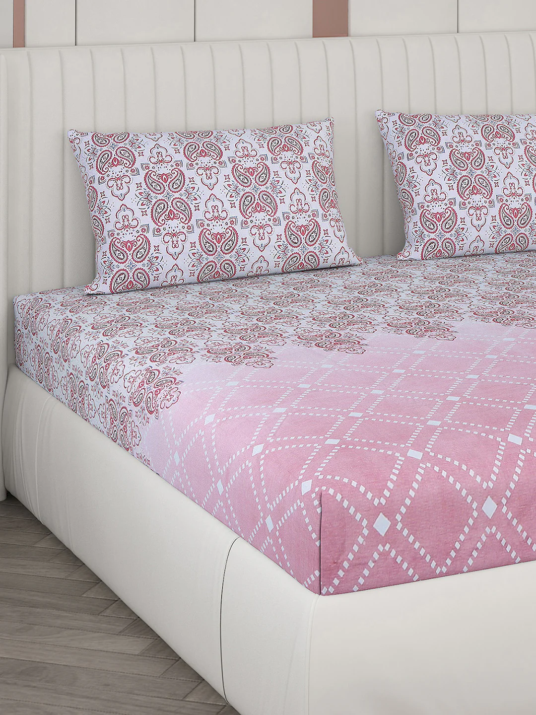 104 TC Cotton Double Bedsheet with 2 Pillow Covers - Updated - Updated - Image 4
