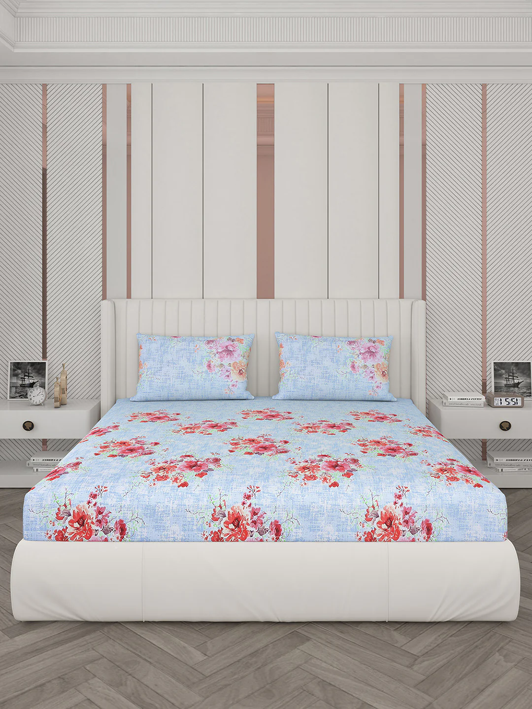 104 TC Cotton Double Bedsheet with 2 Pillow Covers - Updated - Updated - Image 4
