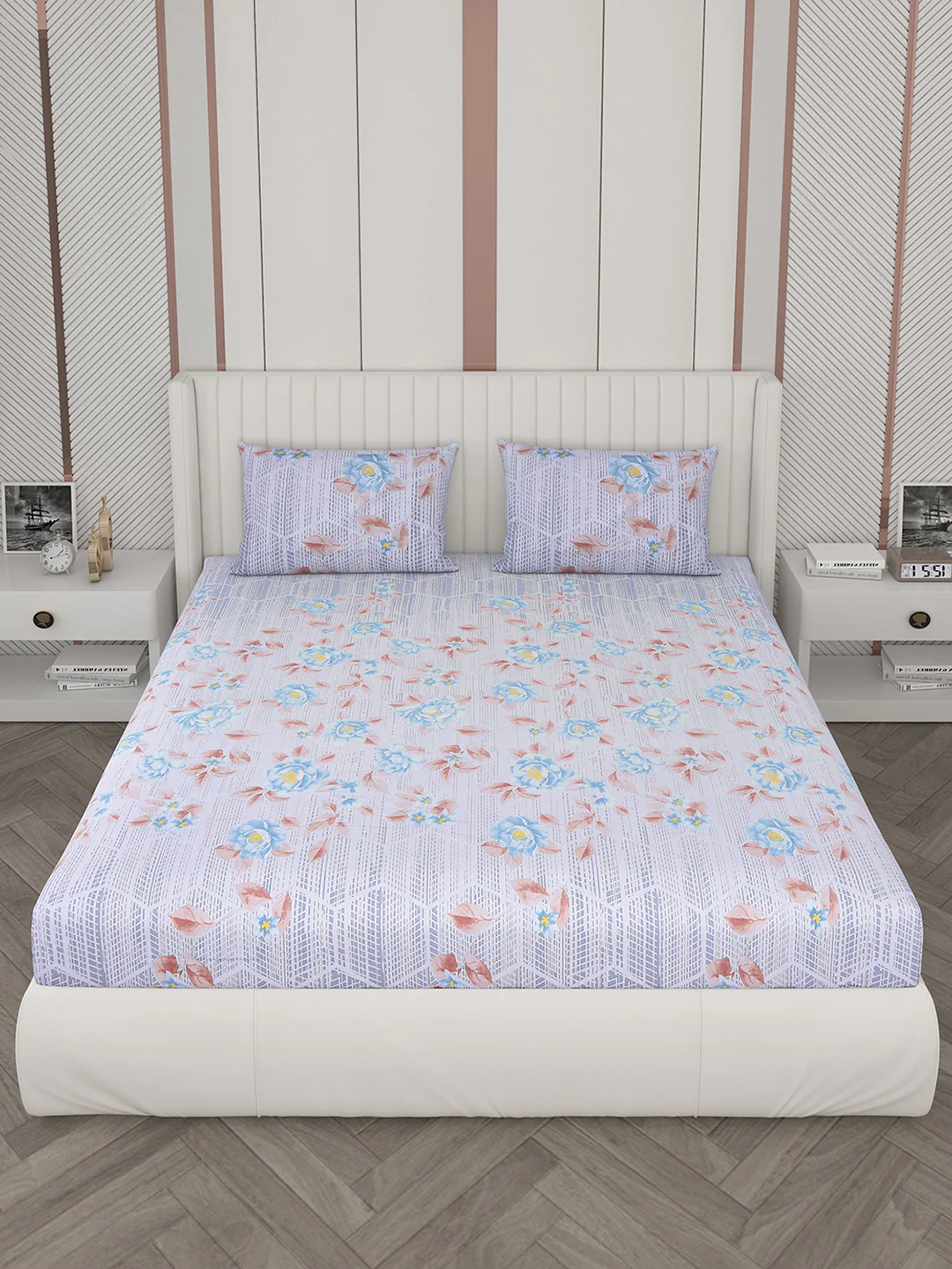 104 TC Cotton Double Bedsheet with 2 Pillow Covers - Updated - Updated - Image 3