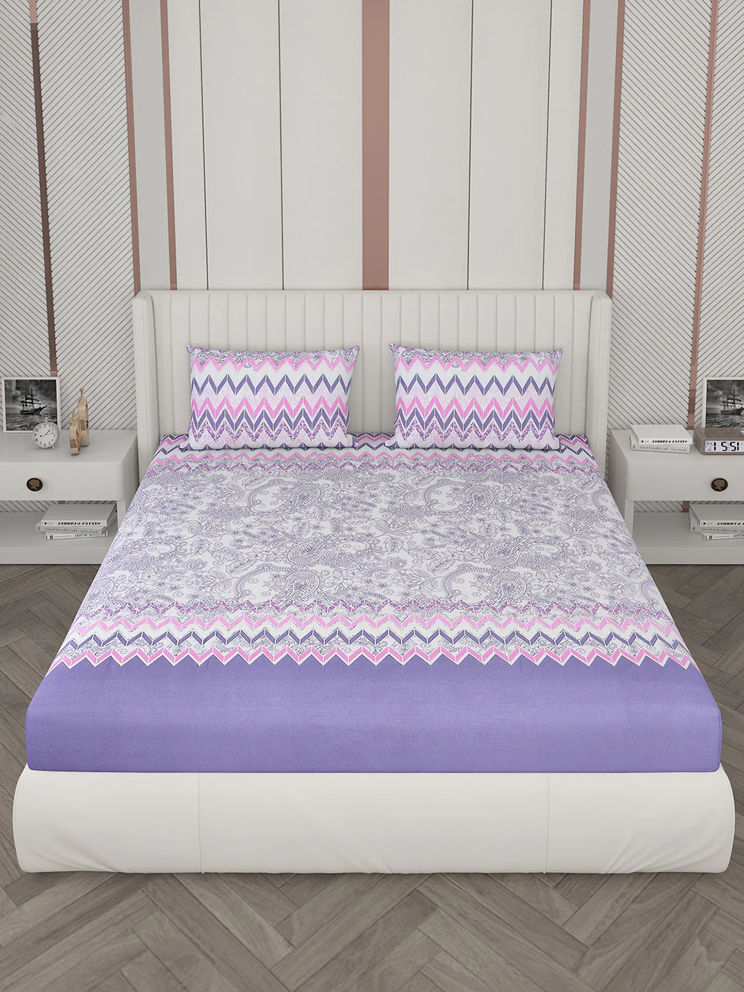 104 TC Cotton Double Bedsheet with 2 Pillow Covers - Updated - Updated - Updated - Image 2