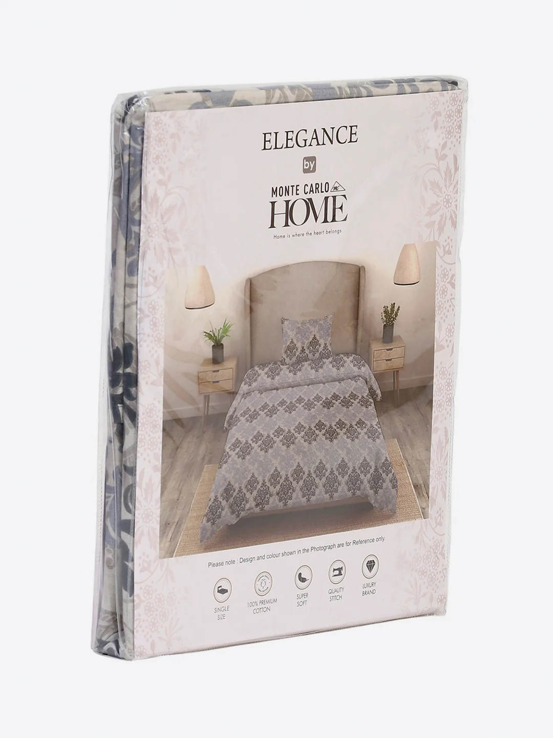 104 TC Cotton Single Bedsheet with 1 Pillow Cover (Elegance) - Image 9