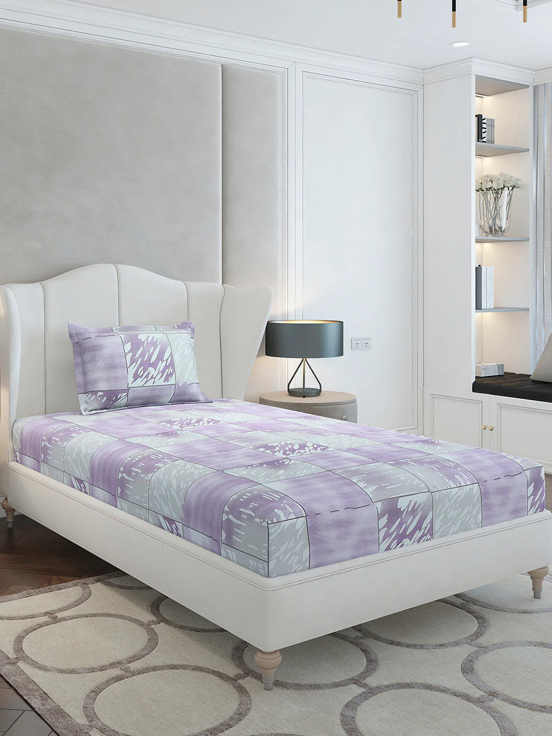 104 TC Cotton Single Bedsheet with 1 Pillow Cover (Elegance) - Image 4