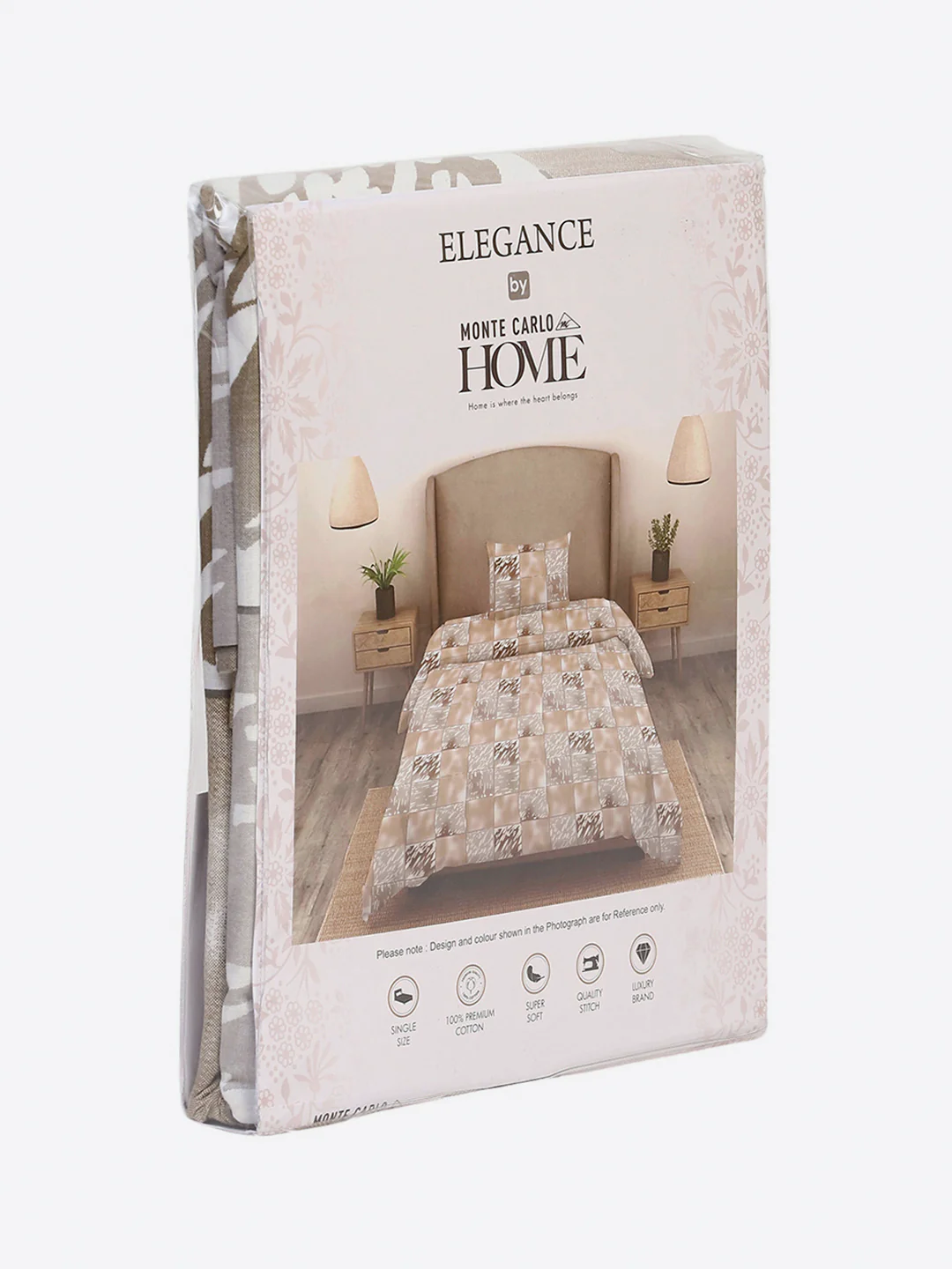 104 TC Cotton Single Bedsheet with 1 Pillow Cover (Elegance) - Image 9