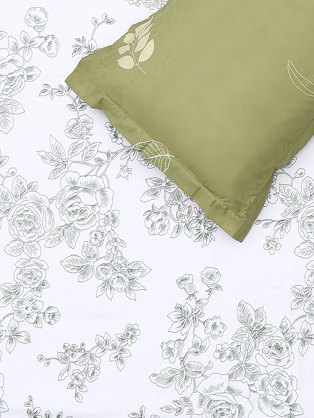 110 GSM Polyester Double Bed 1 Bedsheet with 2 Pillow Cover (Aromatica) - Image 5