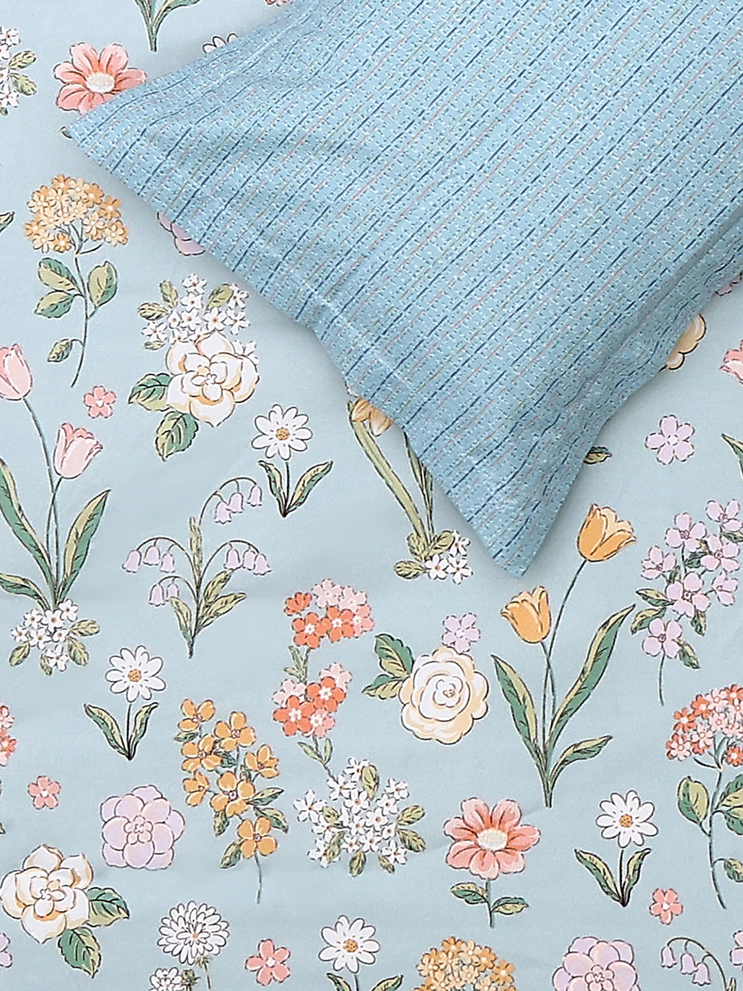 110 GSM Polyester Double Bed 1 Bedsheet with 2 Pillow Cover (Aromatica) - Image 5