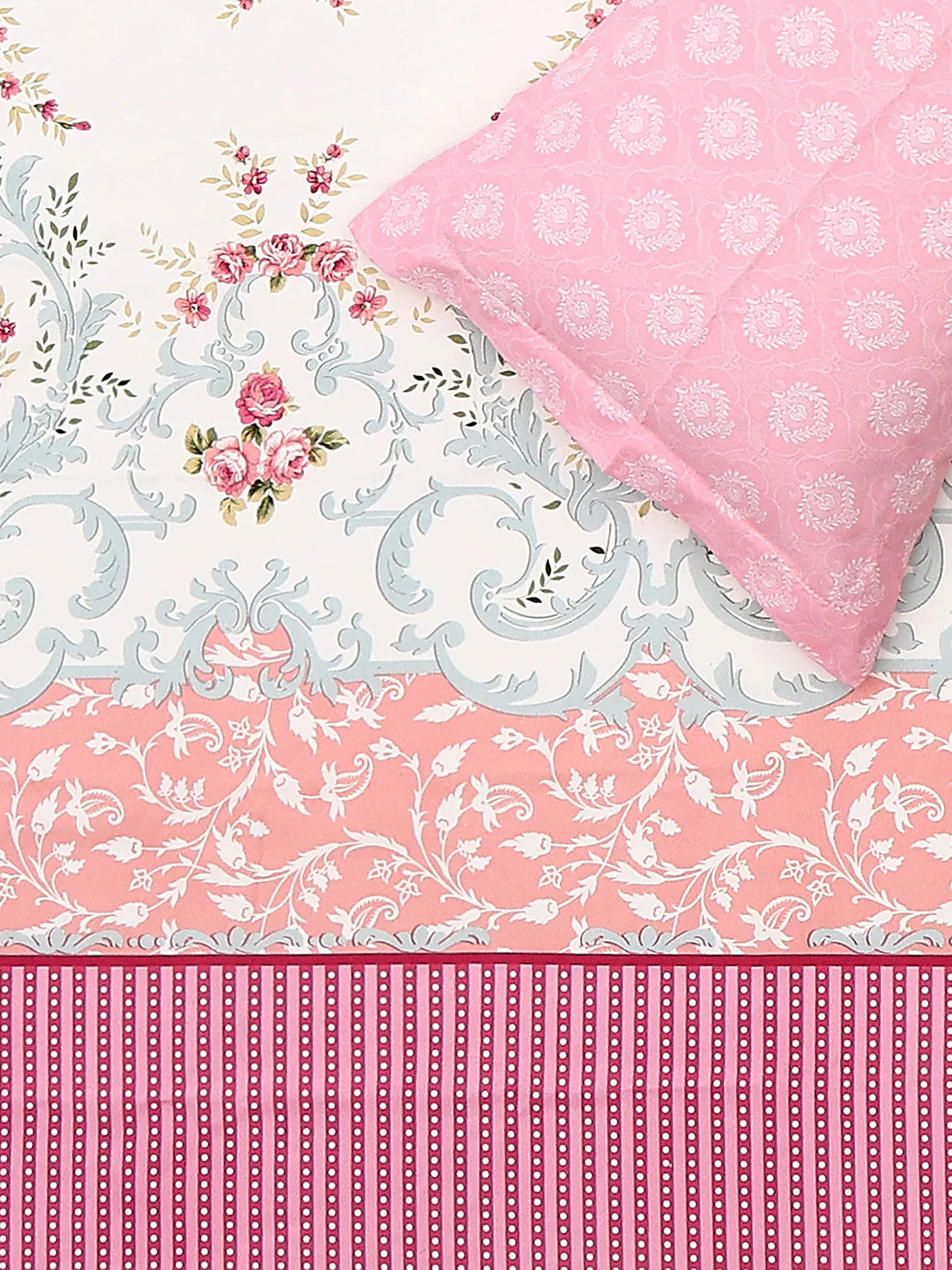 110 GSM Polyester Double Bed 1 Bedsheet with 2 Pillow Cover (Aromatica) - Image 5