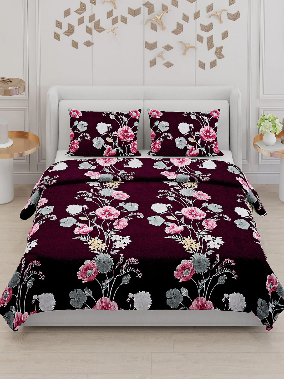 110 GSM Polyester Double Bed Bedsheet with 2 Pillow Covers - Updated - Updated - Updated - Image 2