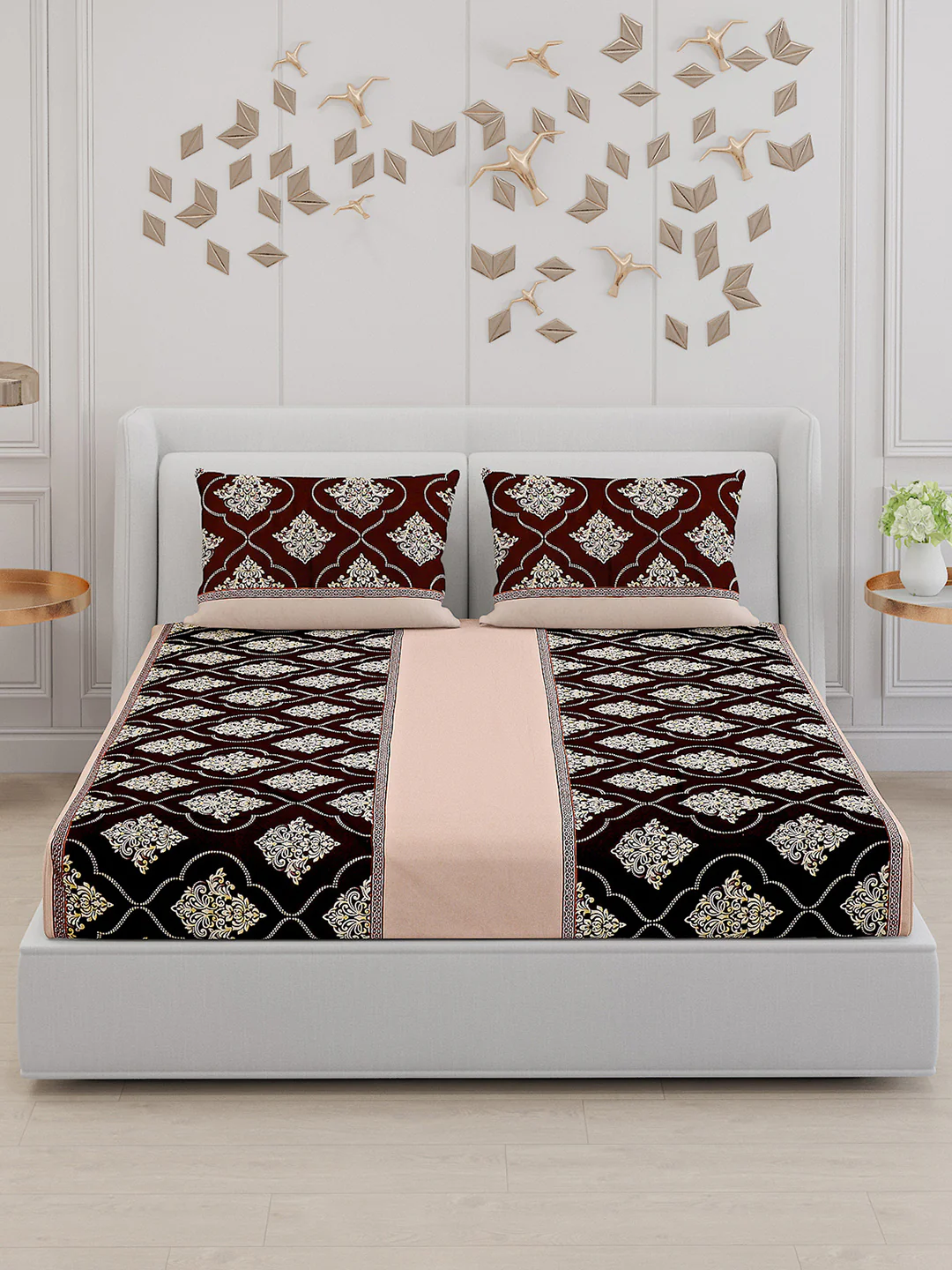 110 GSM Polyester Double Bed Bedsheet with 2 Pillow Covers - Updated - Updated - Updated - Image 3