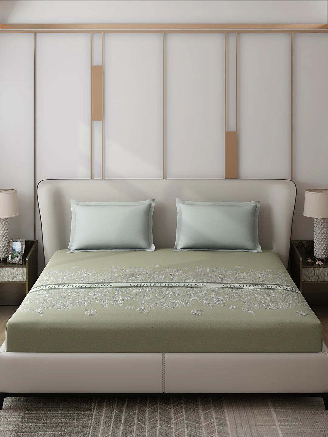 110 GSM Polyester Double Bed 1 Bedsheet with 2 Pillow Covers (Aromatic) - Updated - Updated - Image 3