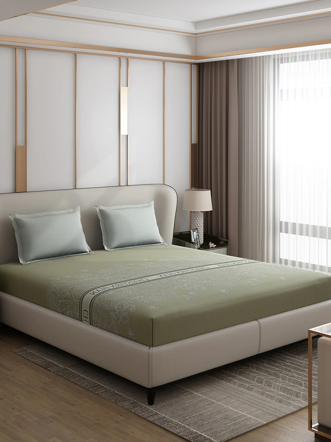 110 GSM Polyester Double Bed 1 Bedsheet with 2 Pillow Covers (Aromatic) - Updated - Updated - Image 4