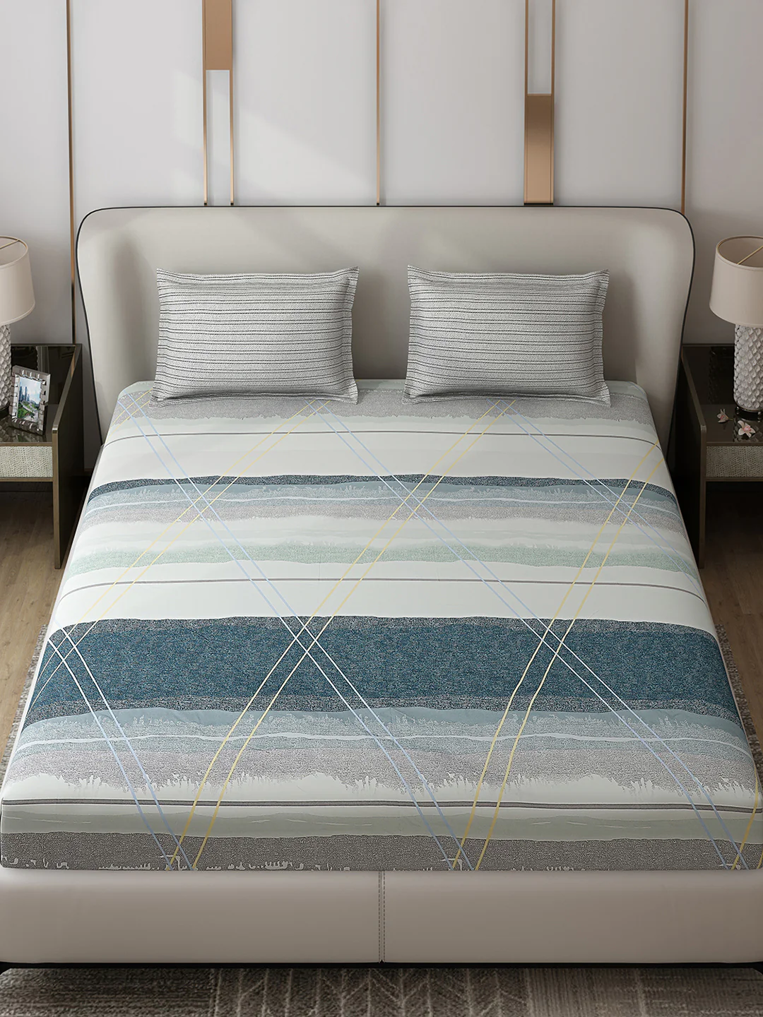 110 GSM Polyester Double Bed 1 Bedsheet with 2 Pillow Covers (Aromatic) - Updated - Updated - Updated - Image 2