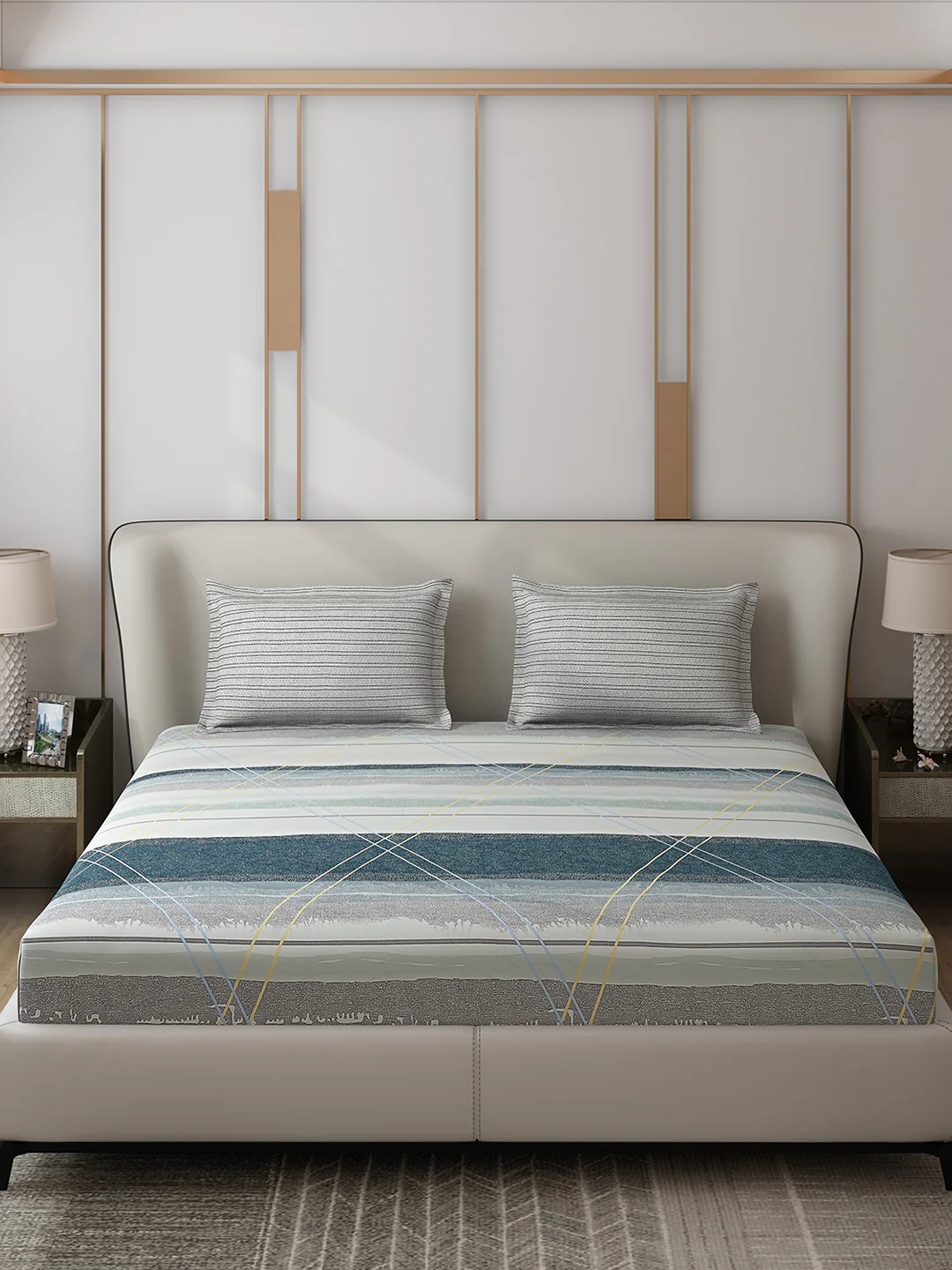 110 GSM Polyester Double Bed 1 Bedsheet with 2 Pillow Covers (Aromatic) - Updated - Updated - Updated - Image 3
