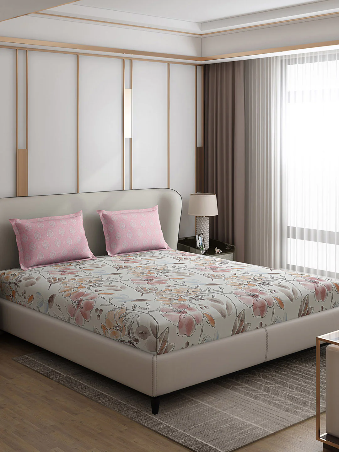 110 GSM Polyester Double Bed 1 Bedsheet with 2 Pillow Covers (Aromatic) - Updated - Updated - Updated - Image 4