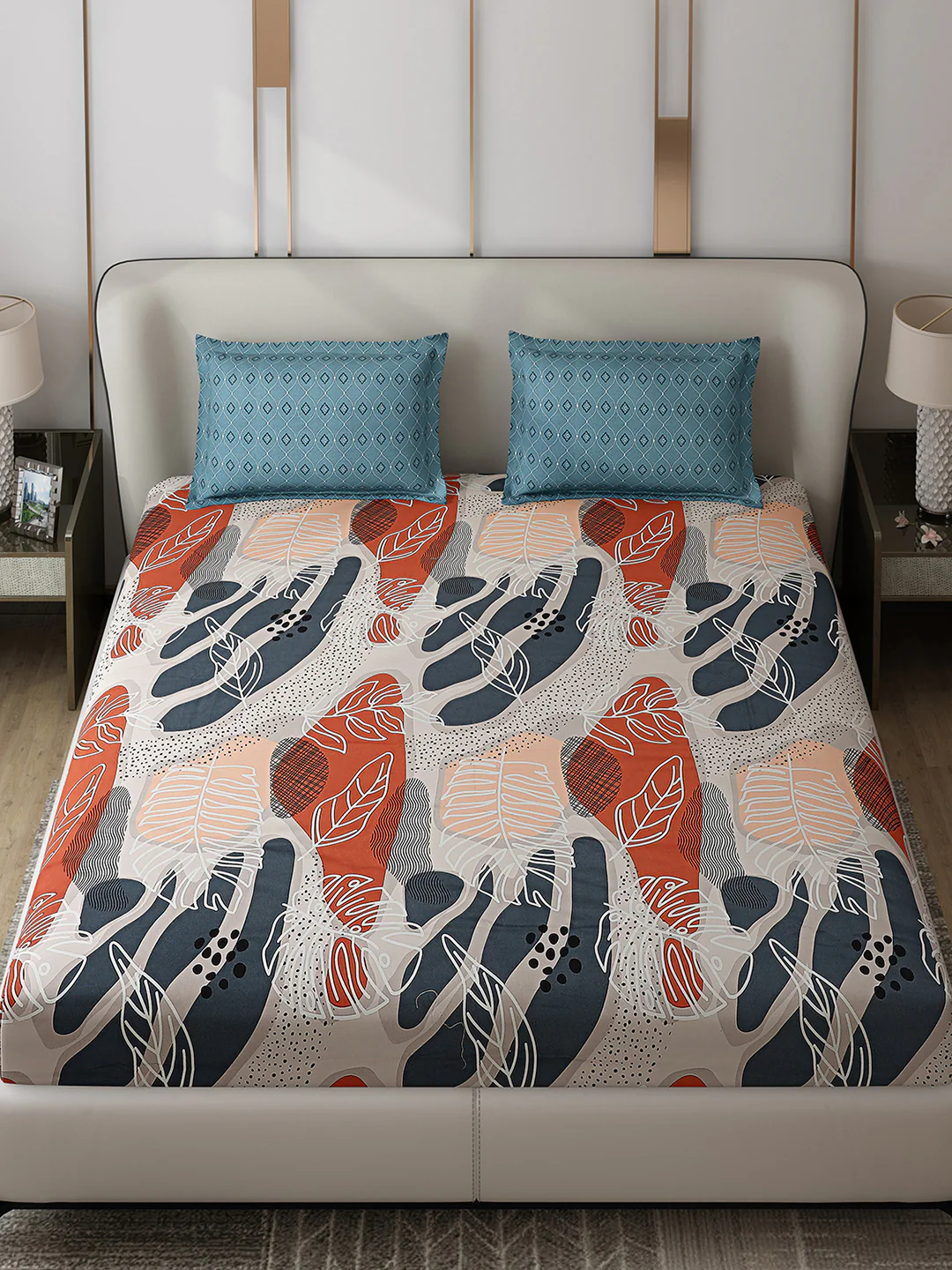 110 GSM Polyester Double Bed 1 Bedsheet with 2 Pillow Covers (Aromatic) - Updated - Updated - Updated - Image 2