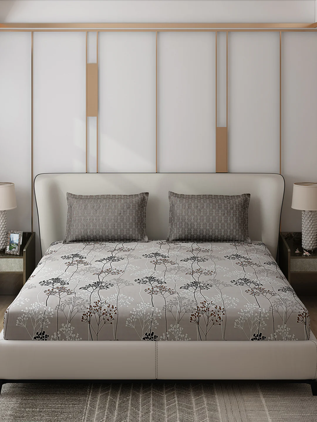 110 GSM Polyester Double Bed 1 Bedsheet with 2 Pillow Covers (Aromatic) - Updated - Updated - Updated - Image 3