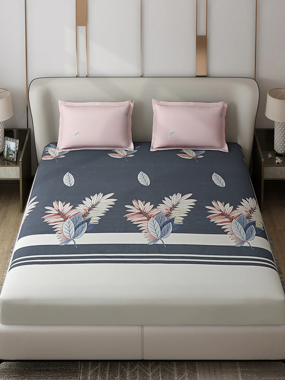 110 GSM Polyester Double Bed 1 Bedsheet with 2 Pillow Covers (Aromatic) - Updated - Updated - Updated - Image 2
