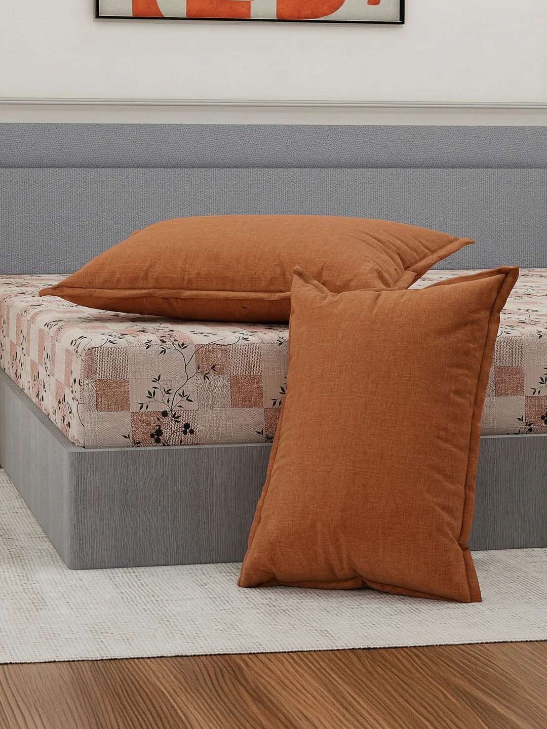 110 GSM Polyester Double Bed Bedsheet with 2 Pillow Covers Aromatica Collection - Image 5