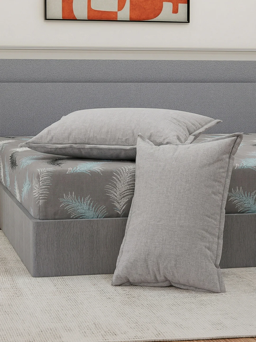 110 GSM Polyester Double Bed Bedsheet with 2 Pillow Covers Aromatica Collection - Image 7