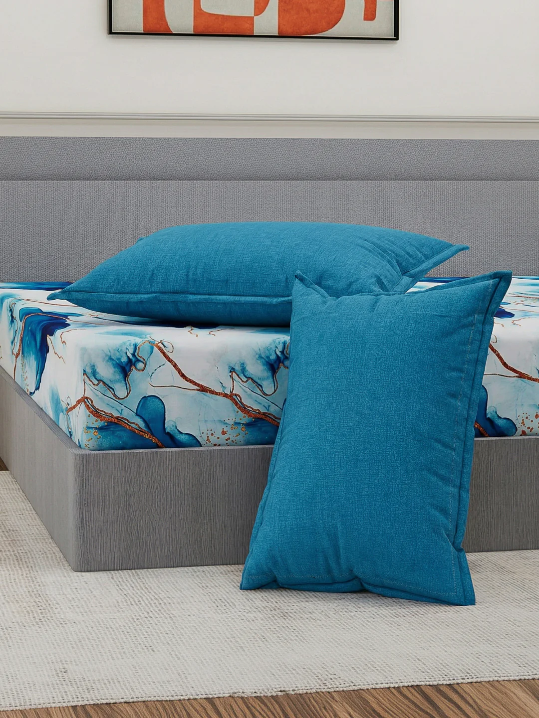 110 GSM Polyester Double Bed Bedsheet with 2 Pillow Covers Aromatica Collection - Image 7