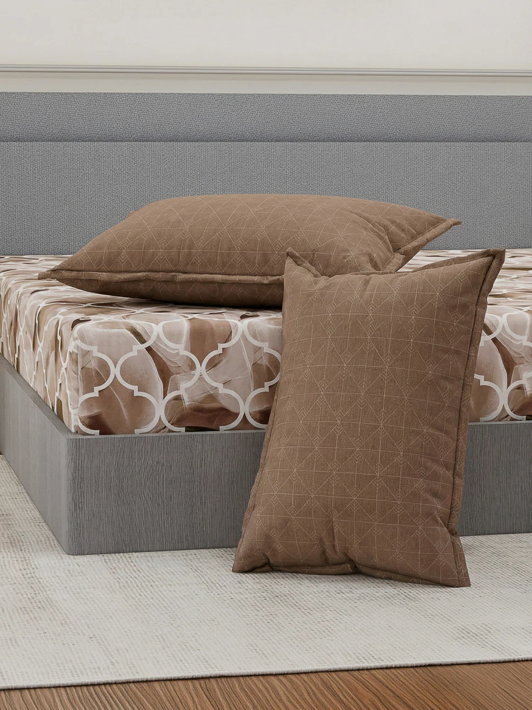 110 GSM Polyester Double Bed Bedsheet with 2 Pillow Covers Aromatica Collection - Image 7