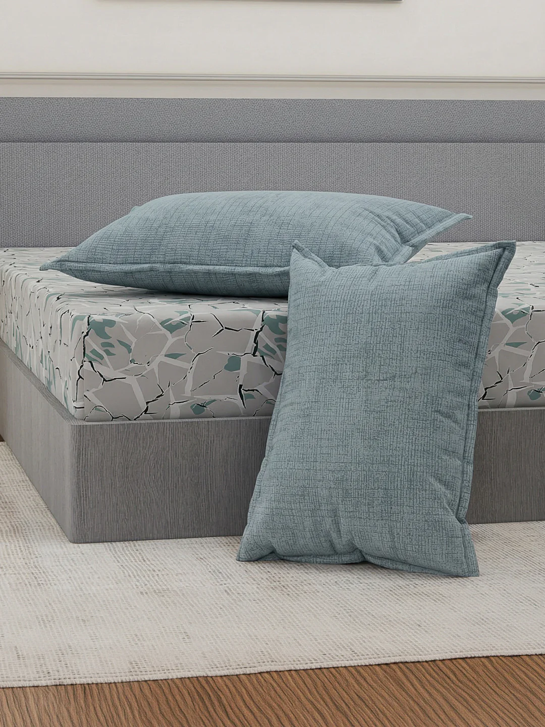 110 GSM Polyester Double Bed Bedsheet with 2 Pillow Covers Aromatica Collection - Image 7