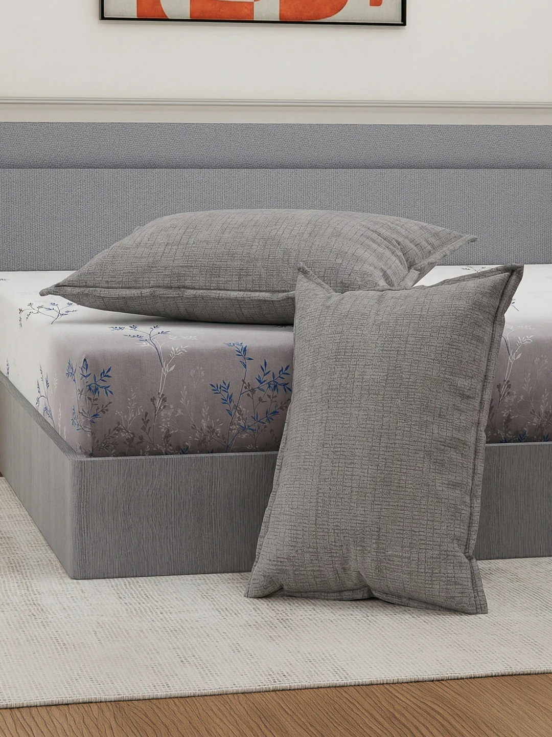 110 GSM Polyester Double Bed Bedsheet with 2 Pillow Covers Aromatica Collection - Image 5