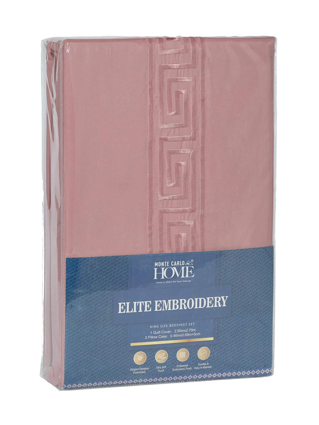 Premium 110 GSM Polyester King Size Bedsheet with 2 Pillow Covers Elite Embroidery Collection - Image 11