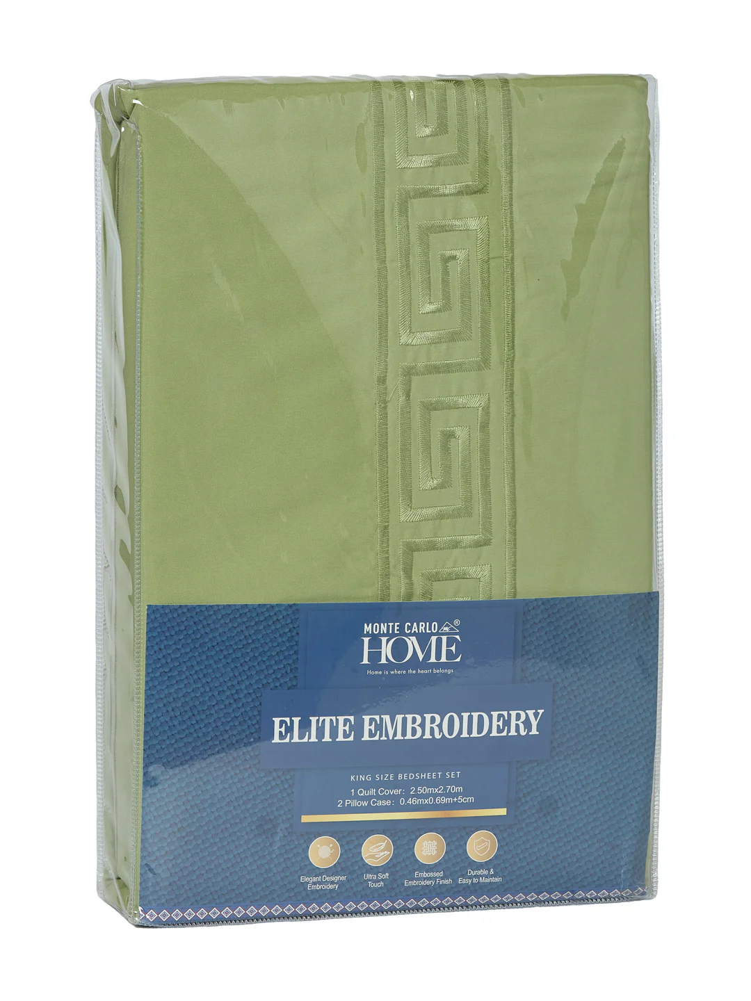 Premium 110 GSM Polyester King Size Bedsheet with 2 Pillow Covers Elite Embroidery Collection - Image 11