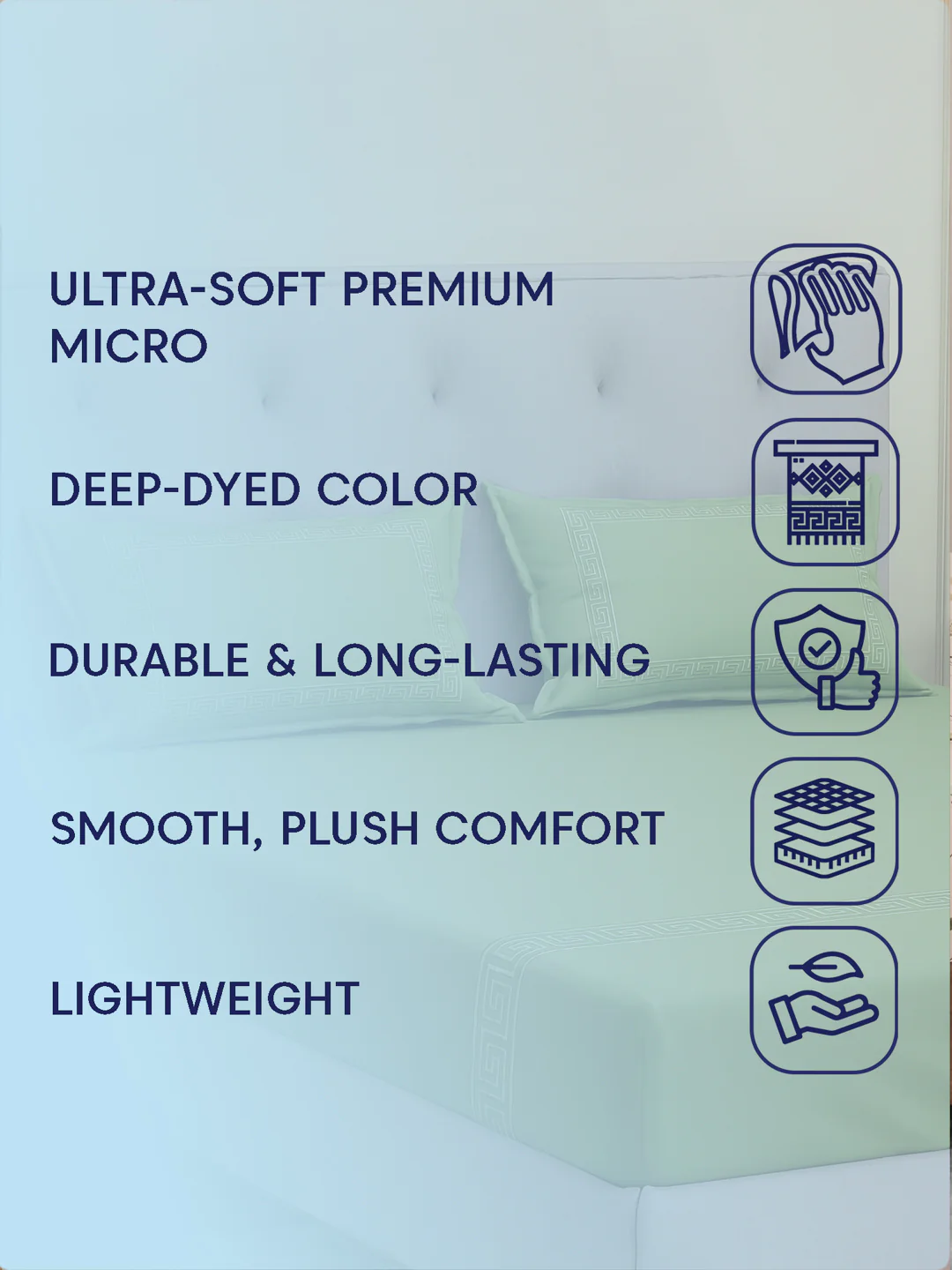 Premium 110 GSM Polyester King Size Bedsheet with 2 Pillow Covers Elite Embroidery Collection - Image 9