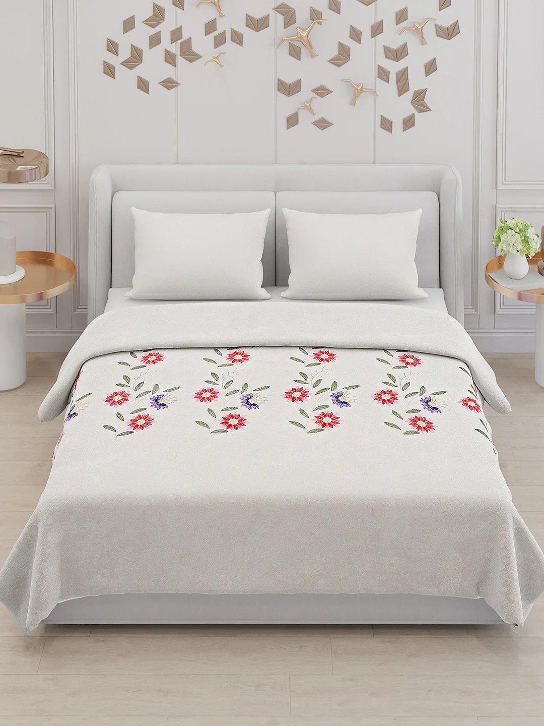 115 GSM Polyester Double Bed Bedsheet with 2 Pillow Covers - Updated - Updated - Image 2