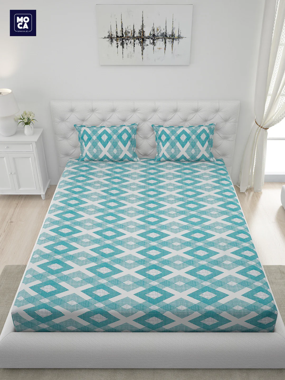 120 GSM Polyester Double Bed 1 Bedsheet with 2 Pillow Covers (Dazzle) - Image 5