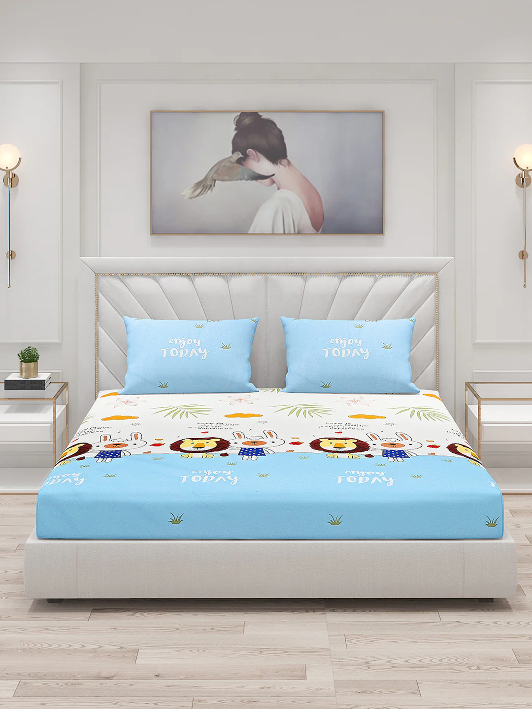 120 GSM  Polyester Double Bed Bedsheet with 2 Pillow Covers - Updated - Updated - Updated - Image 3