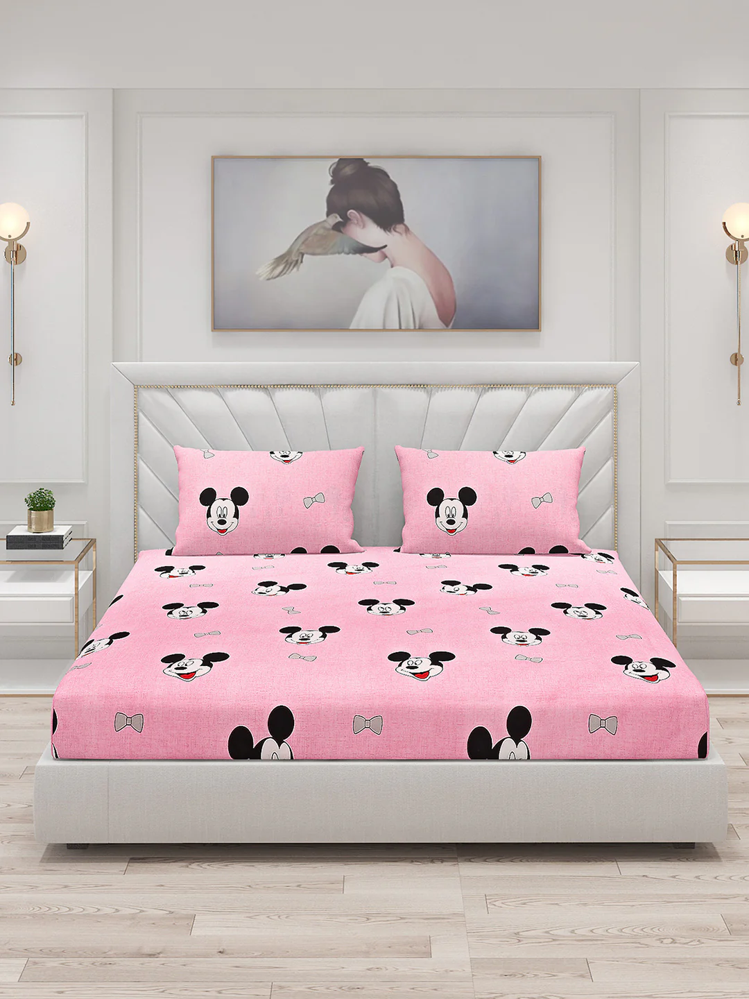 120 GSM  Polyester Double Bed Bedsheet with 2 Pillow Covers - Updated - Updated - Updated - Image 3