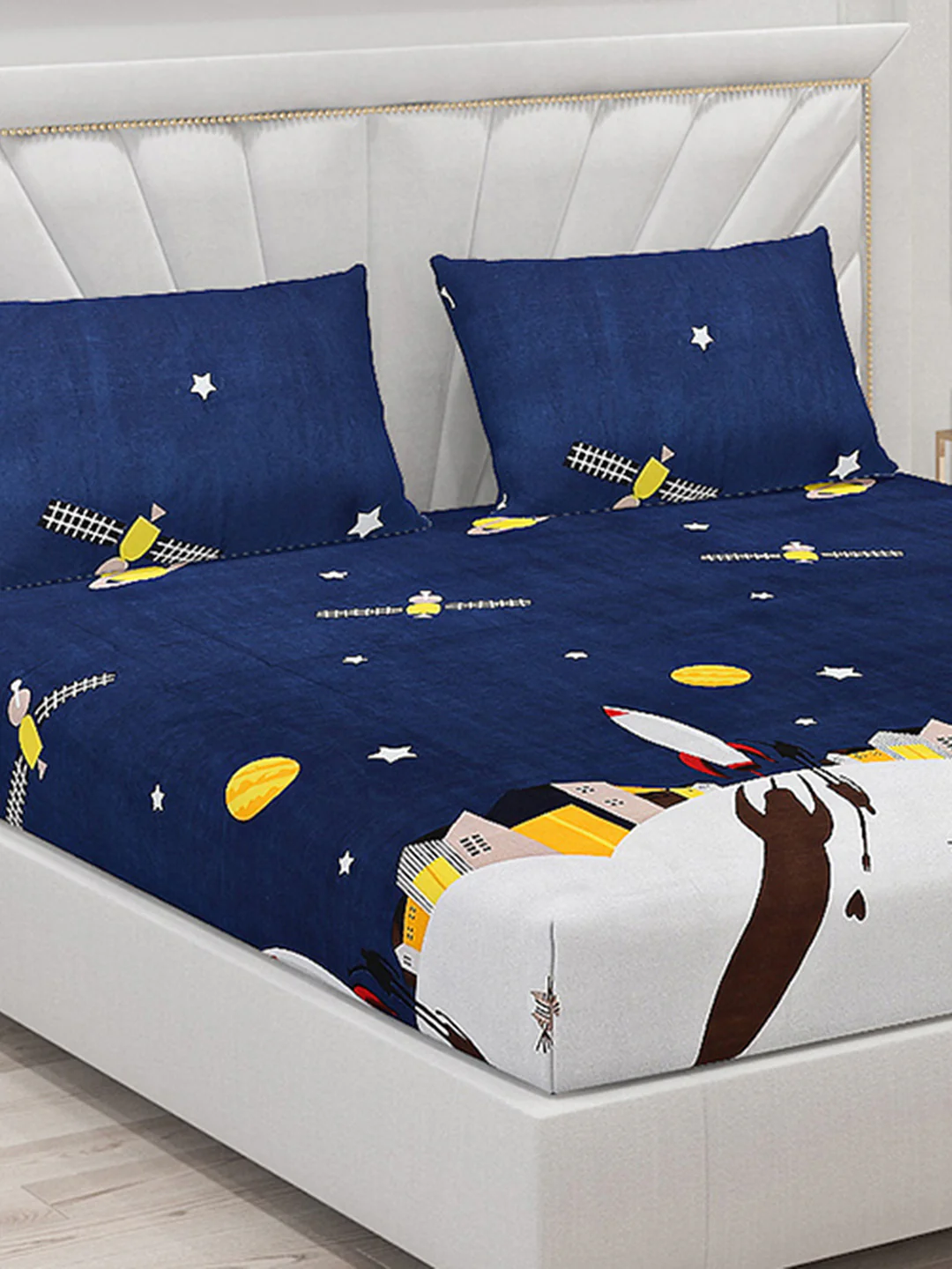 120 GSM  Polyester Double Bed Bedsheet with 2 Pillow Covers - Updated - Updated - Image 5