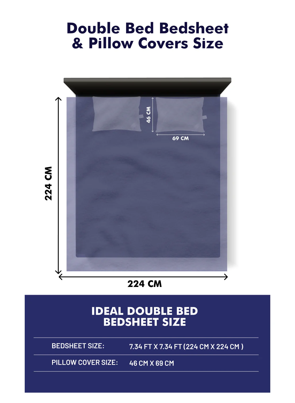 120 GSM  Polyester Double Bed Bedsheet with 2 Pillow Covers - Updated - Updated - Updated - Image 4