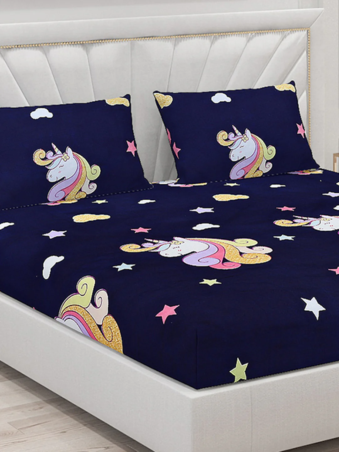 120 GSM  Polyester Double Bed Bedsheet with 2 Pillow Covers - Updated - Updated - Image 5