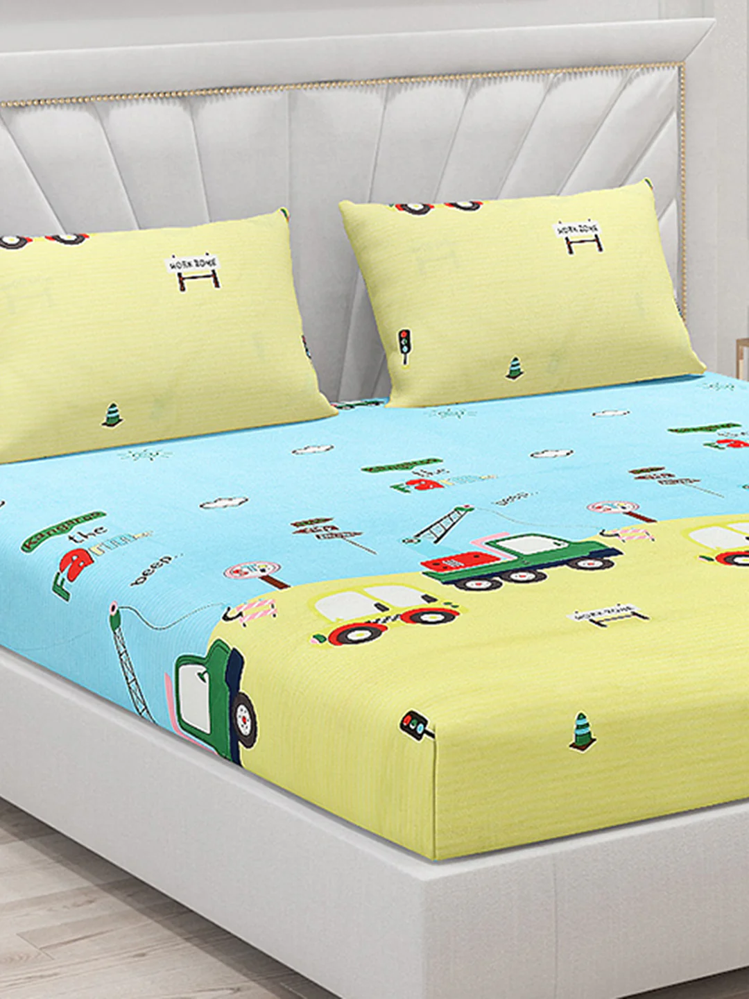120 GSM  Polyester Double Bed Bedsheet with 2 Pillow Covers - Updated - Updated - Image 5