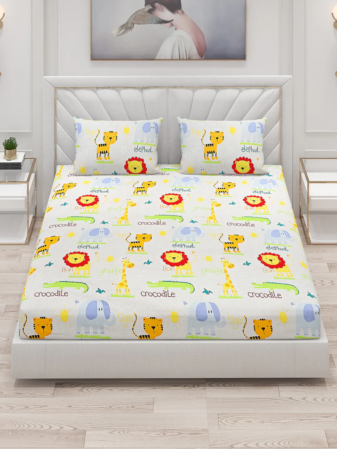 120 GSM  Polyester Double Bed Bedsheet with 2 Pillow Covers - Updated - Updated - Image 2