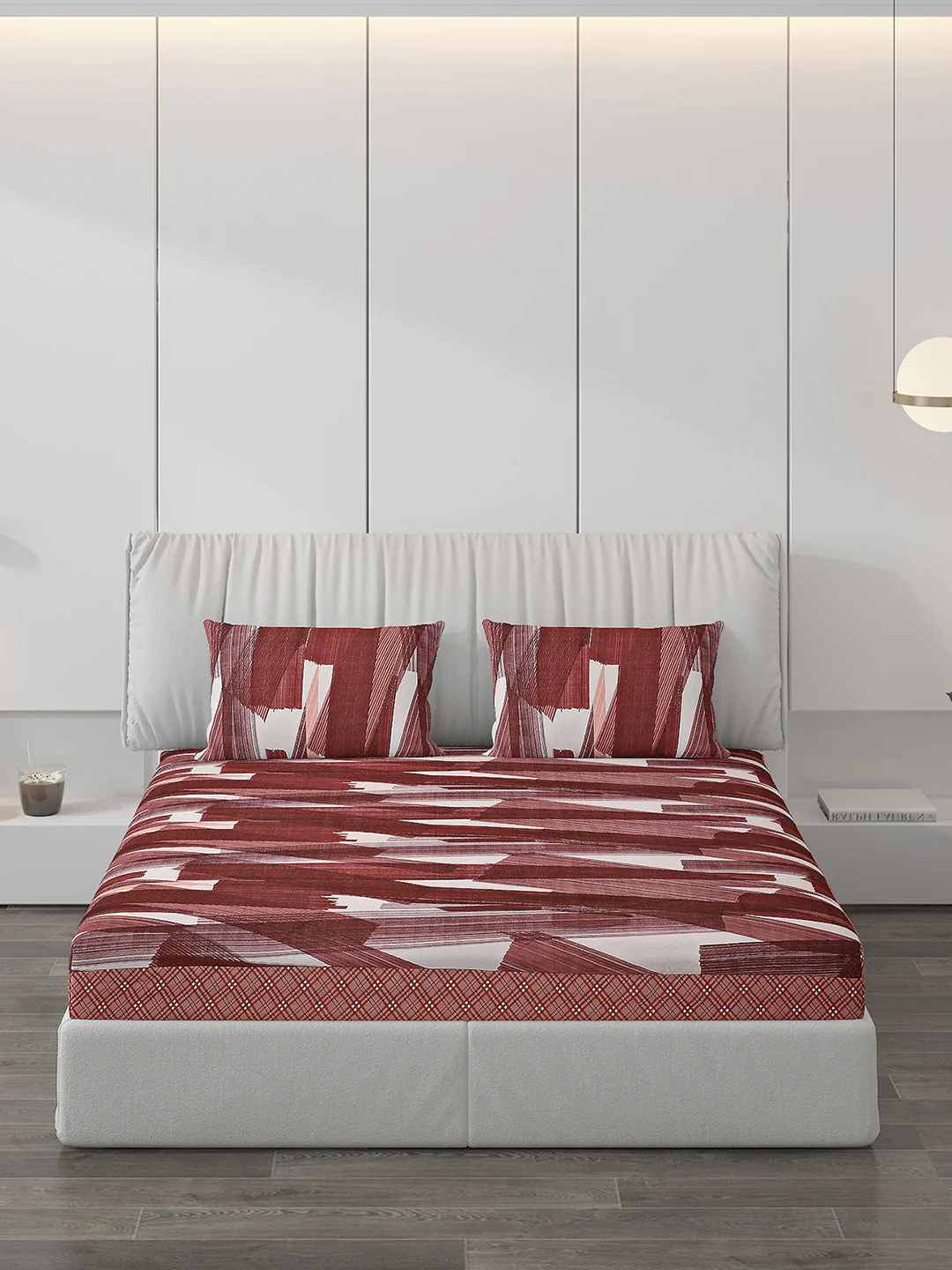 120 GSM  Polyester Double Bed Bedsheet with 2 Pillow Covers - Updated - Updated - Image 3