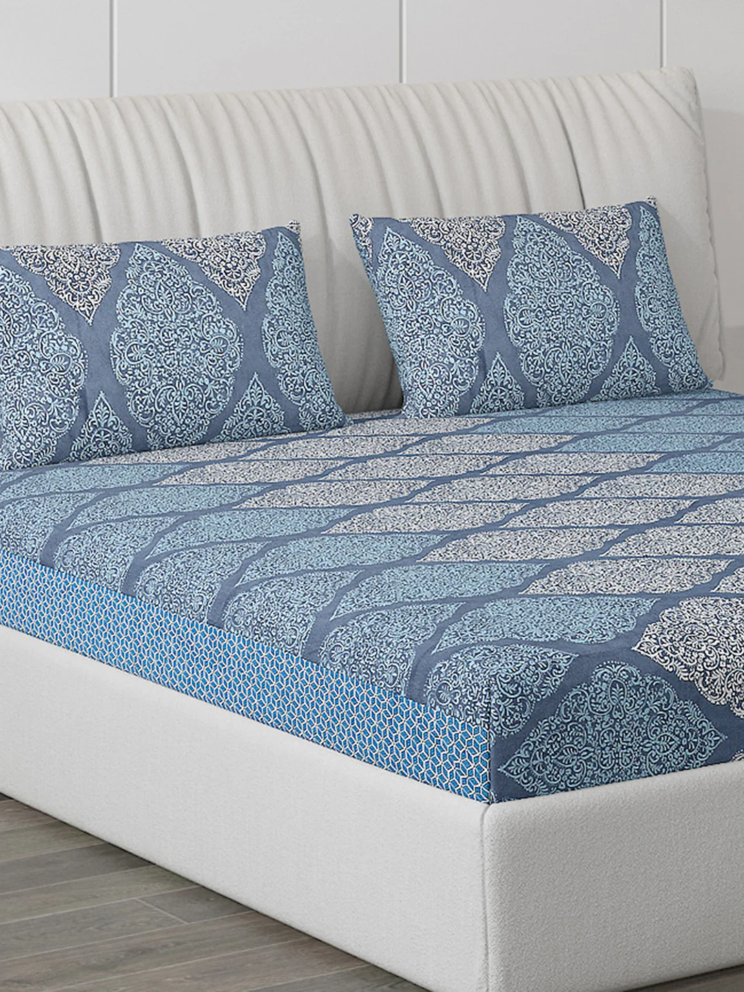 120 GSM  Polyester Double Bed Bedsheet with 2 Pillow Covers - Updated - Updated - Image 5