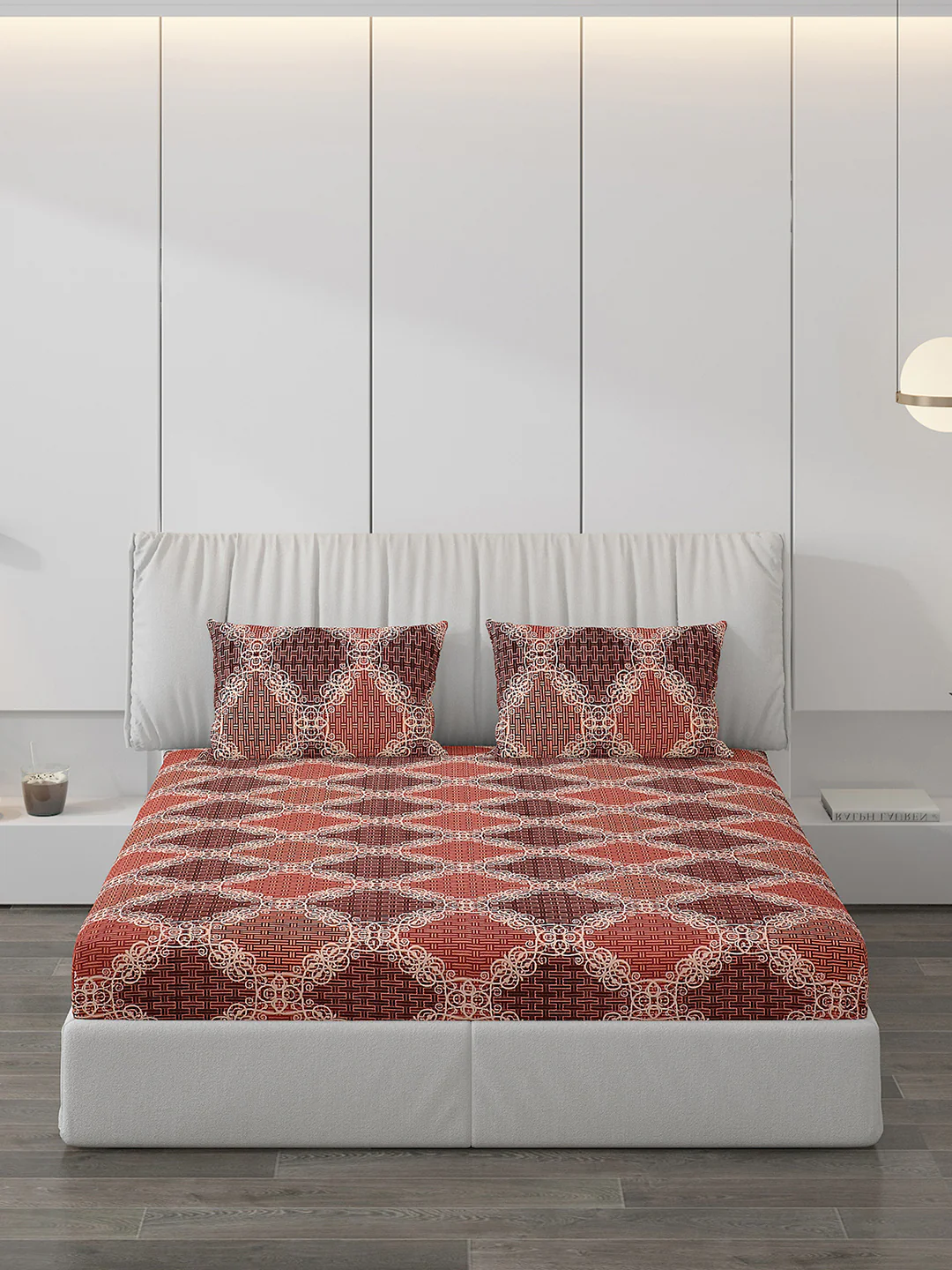 120 GSM  Polyester Double Bed Bedsheet with 2 Pillow Covers - Updated - Updated - Image 3